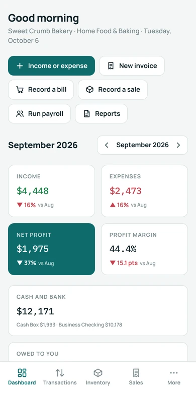 The app on a phone