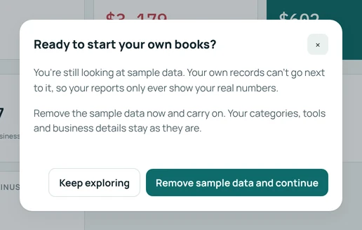 Removing the sample data before adding your own records